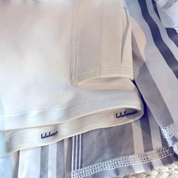 NWT RARE FIND Lululemon Run Pace Setter Groovy Stripe Nimbus Black Skort Size 6R - Picture 12 of 16